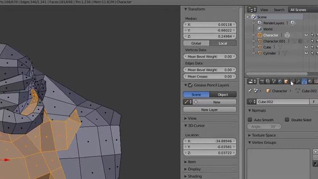 How to create Vertex Groups in Blender 2.79 смотреть онлайн