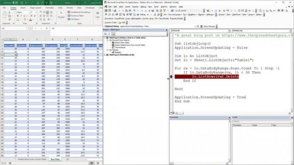 VBA - Looping through a Table (ListObject) and deleting a row