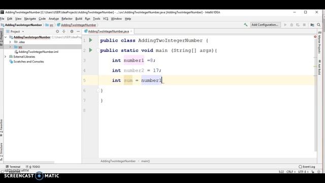 Addition in Java or Adding Two Integer Number or Value in Java by using Intellij IDEA Platform. смотреть онлайн
