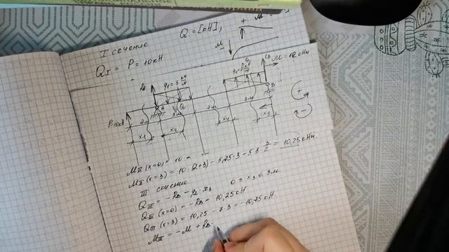 6 часть. Определение числовых значений эпюр Q и M. смотреть онлайн