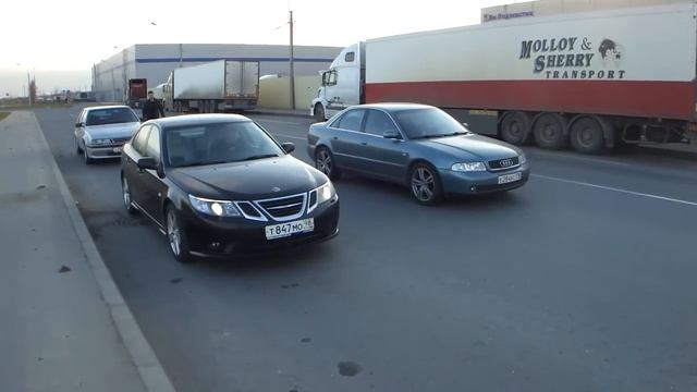 Saab 9-3 Vector 2.0t 210hp AT vs Audi S4 2.2t 230hp + Saab 9-3 aerо vs Audi A4 2.4 смотреть онлайн