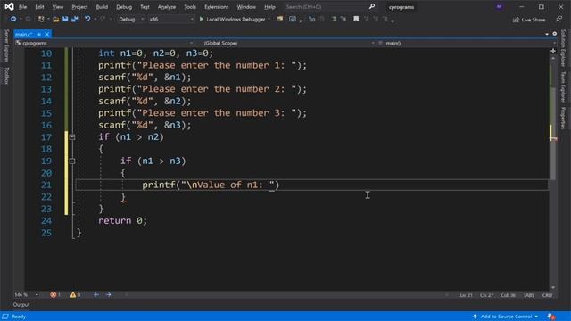 Find maximum number from 3 numbers using Nested if смотреть онлайн
