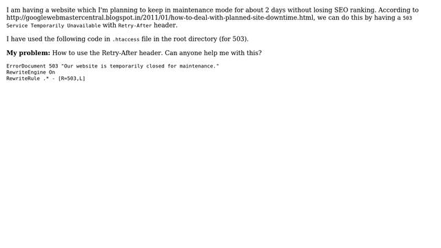 How to deal with downtime of web server without losing SEO ranking? смотреть онлайн