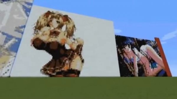 pixel art minecraft anime