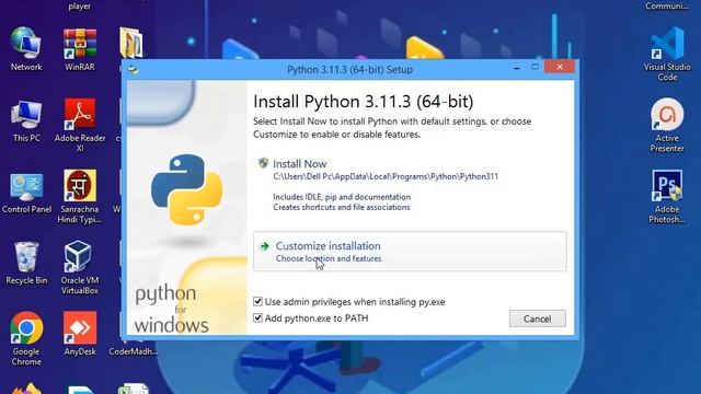 How to install PYTHON (IDLE & PIP) (latest version) in pc/laptop windows (7, 8, 10, 11) (in Hindi) смотреть онлайн
