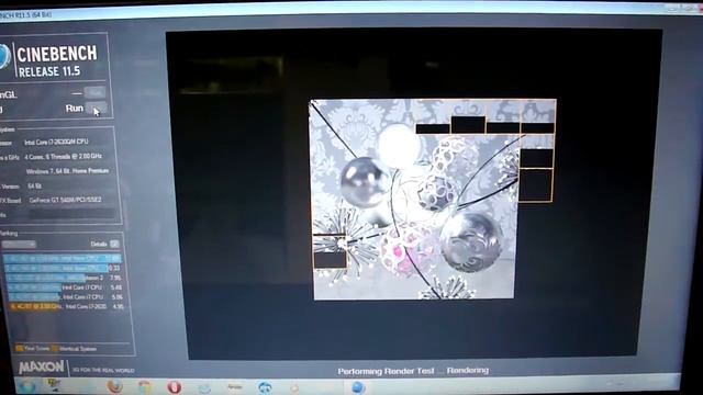 Cinebench 11.5 Core i7 2630QM смотреть онлайн