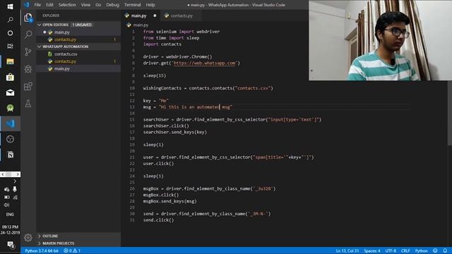 Social Media (WhatsApp) Automation using python for New Year wishes (2020) смотреть онлайн