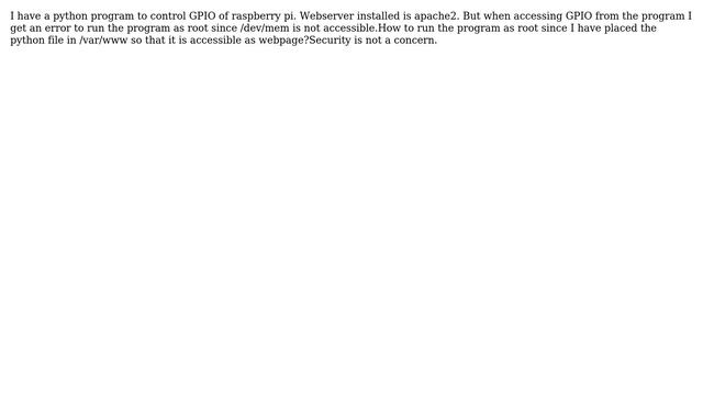 Raspberry Pi: Running python CGI file as root to control GPIO смотреть онлайн