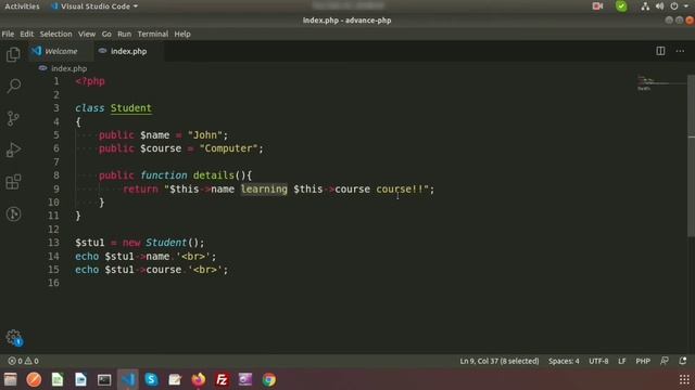 PHP Properties and Methods | OOP PHP Programming | Advance PHP tutorial | Learning Points смотреть онлайн