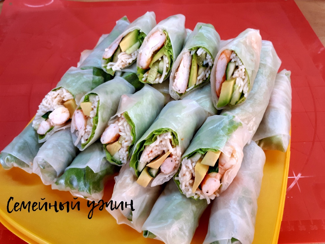 СПРИНГ РОЛЛЫ С КРЕВЕТКАМИ популярная азиатская закуска( постное меню) смотреть онлайн