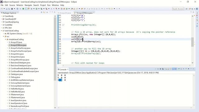 Java Tutorial Lesson 0024s - More 2D Arrays (Multi-Dimensional Arrays) - short version смотреть онлайн