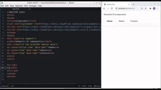 Coding semantic ui colored menu tabs|colored menu tabs|menu tabs styles|semantic ui tabs|semantic u смотреть онлайн