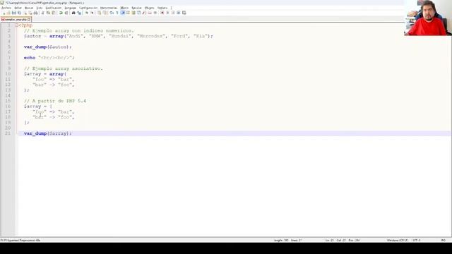 Curso PHP (Video 9) - Tipos de datos (tipos compuestos) - arrays смотреть онлайн
