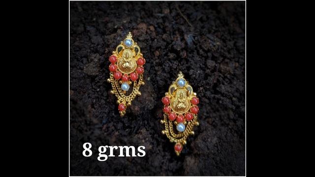 Latest & Beautiful all types of Gold Coral Earrings with Weight | Pure Sea Coral Gold Earrings смотреть онлайн