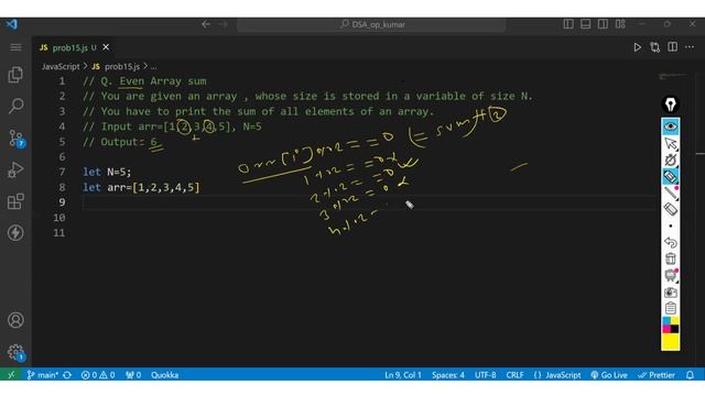 Even Array sum || JavaScript || Entry Level Question смотреть онлайн