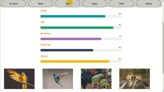 Filter of mixture progress bar pie in jquery-js смотреть онлайн