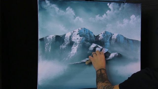 Painting Snow Capped Rocky Mountains Using 3 Colors | Paintings By Justin смотреть онлайн