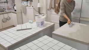 diy столешницы  с керамической плиткой