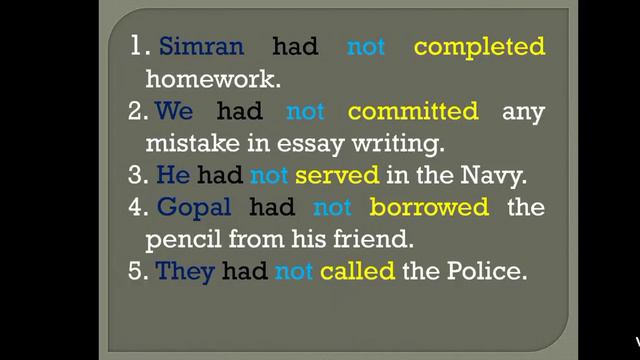 Past Perfect Tense - Negative Statement ( Tenses ) ENGLISH GRAMMAR. смотреть онлайн