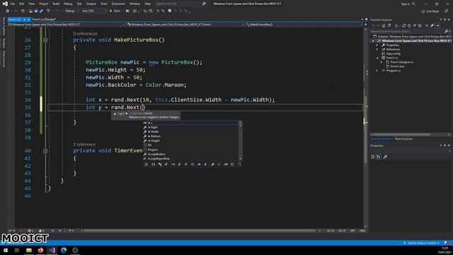 C# Tutorial - Spawn picture boxes in random position and click to remove in win forms app смотреть онлайн