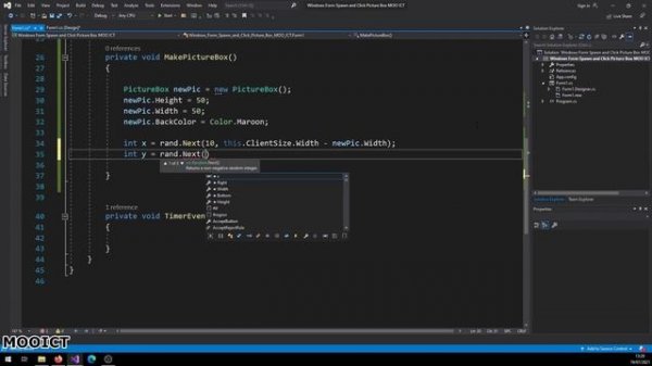 C# Tutorial - Spawn picture boxes in random position and click to remove in win forms app