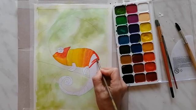 Рисуем хамелеона с детьми смотреть онлайн
