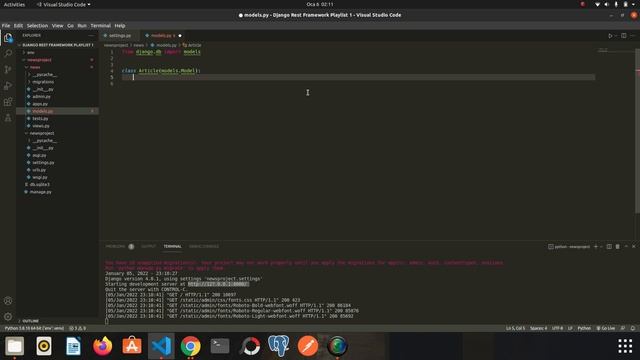 Django Rest Framework Lesson 1 (Launching Project and Create Model) смотреть онлайн