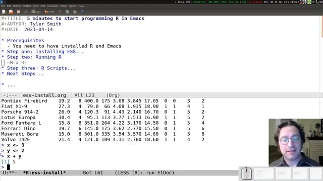 Getting started with R in Emacs: installing ESS смотреть онлайн