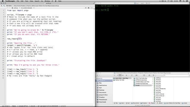 Learn Python the Hard Way - Ex 16 - Reading and Writing Files смотреть онлайн