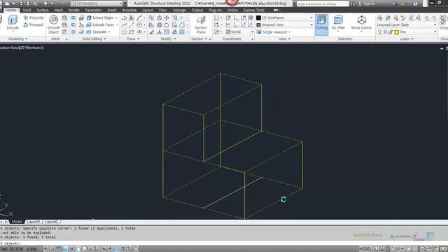 AutoCAD 3D Wireframe Modelling 02