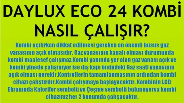 Daylux Eco 24 Kombi Nasıl Çalışır? Nasıl Kullanılır? смотреть онлайн