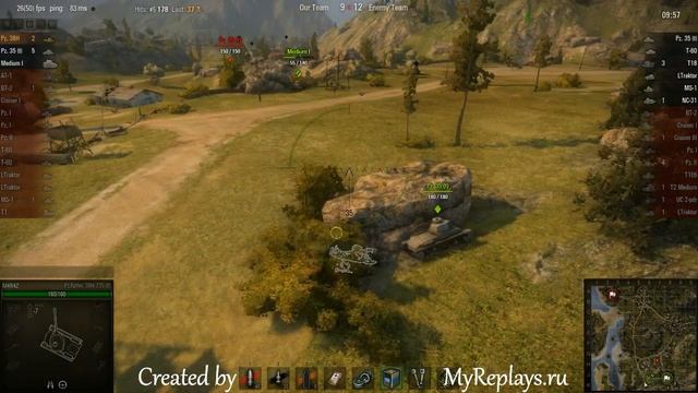 WOT: Hills - PzKpfw 38H735 (f) - 8 frags - смотреть онлайн