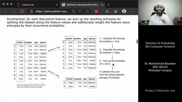 Probability / Stats for Computer Science 23 - Applying Entropy - Machine Learning (Urdu) смотреть онлайн