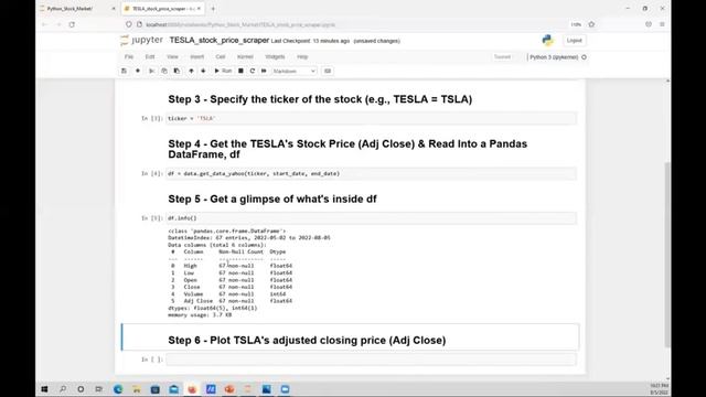 How to Scrape and Plot TESLA's Stock Price from Yahoo Finance in Python for Beginners смотреть онлайн
