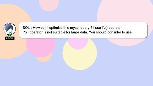 SQL : How can i optimize this mysql query ? i use IN() operator смотреть онлайн