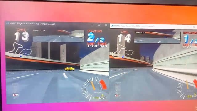 Ridge Racer 2 (Arcade) - 2P Race with special MAME build link-up test смотреть онлайн