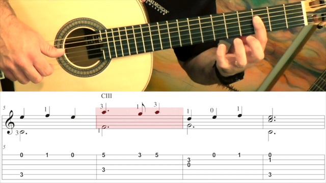ESPANOLETA - Gaspar Sanz - Full Tutorial with TAB - Fingerstyle Guitar смотреть онлайн