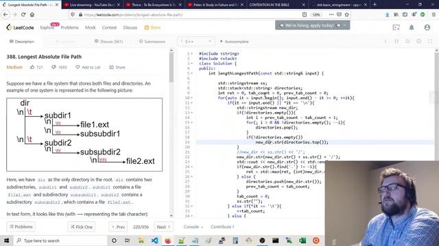 Longest Absolute File Path ( Medium ), Leetcode, C++ смотреть онлайн