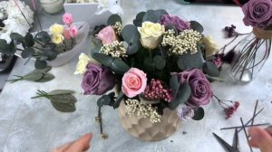Как собрать композицию из стабилизированных цветов | МК школы флористики TURAGINA SCHOOL