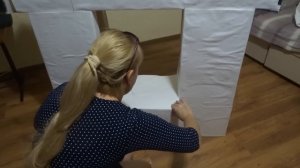 Камин из коробок.Своими руками .