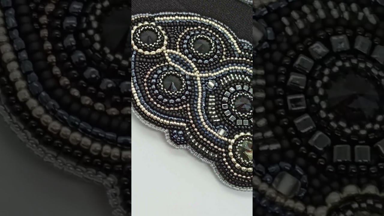 Пояс Широкий резинка вышитый черный серебристый пояс на платье смотреть онлайн