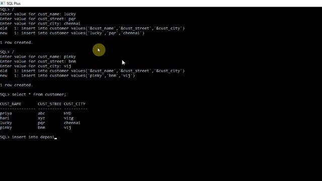 banking db insert and select |SQL queries | by bhanu priya смотреть онлайн