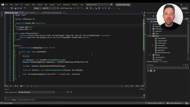 Blazor HTML To PDF Using IronPDF