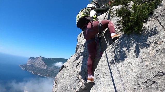 Via Ferrata Виа Феррата в Крыму Ильяс Кая Сложные участки смотреть онлайн