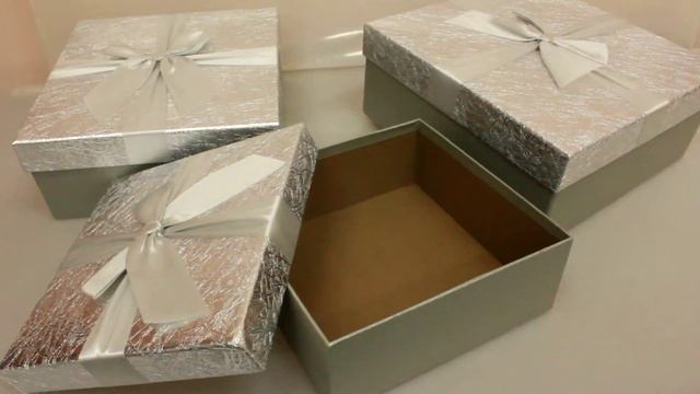Подарочные коробки набор из 3шт Квадрат Серебро 26х26х11см Артикул 12872 1 смотреть онлайн