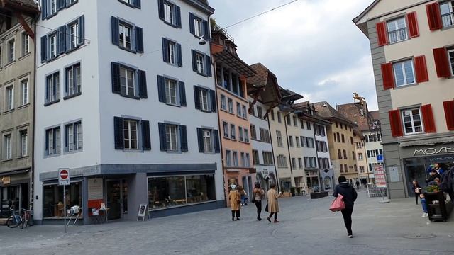 Walking In Aarau Oldtown Switzerland