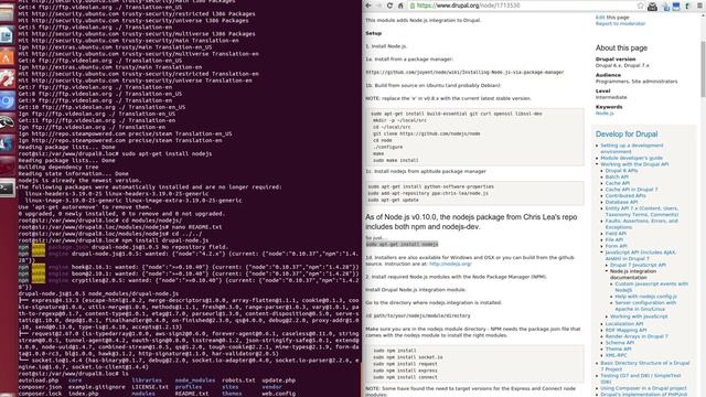 Installation of Node.js integration module for Drupal 8 смотреть онлайн