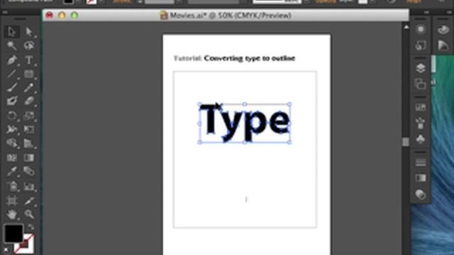 7. Converting type to outline (for type modifications) - Adobe Illustrator смотреть онлайн