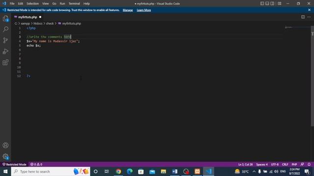 Comments in PHP single line and multiline смотреть онлайн