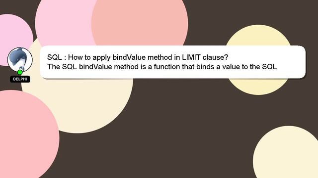 SQL : How to apply bindValue method in LIMIT clause? смотреть онлайн